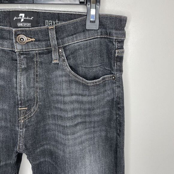 7 FOR ALL MANKIND Mens Paxtyn Skinny Performance Jeans 32 x 29 Black Denim Luxe - Picture 2 of 11